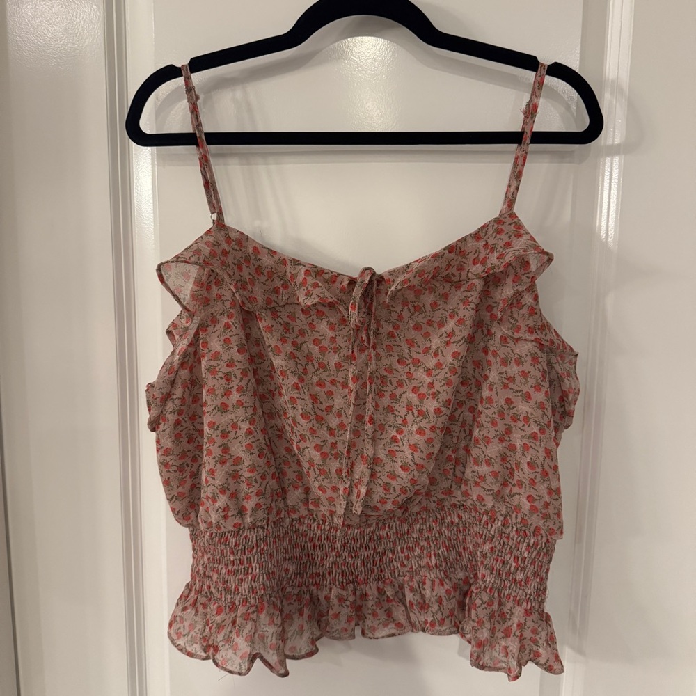 A‎ Beautiful Soul Floral Ruffle Tank Top